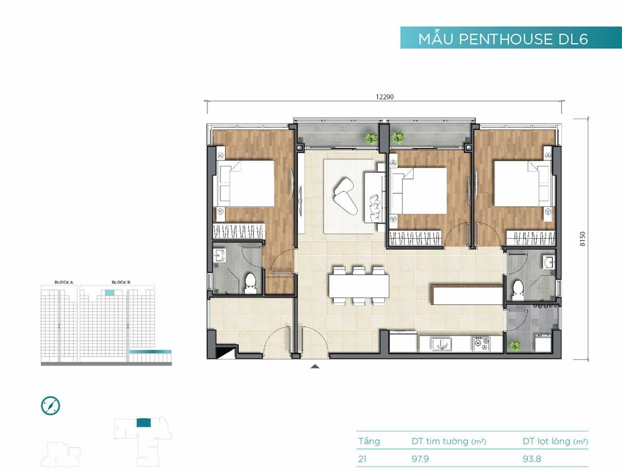 Cho Thuê Căn Hộ D'Lusso 3PN 3WC: Nội Thất Cơ Bản, Quận 2